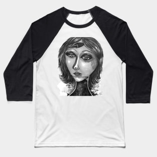 Expressionism modern artwork | Black &White Woman portrait Baseball T-Shirt